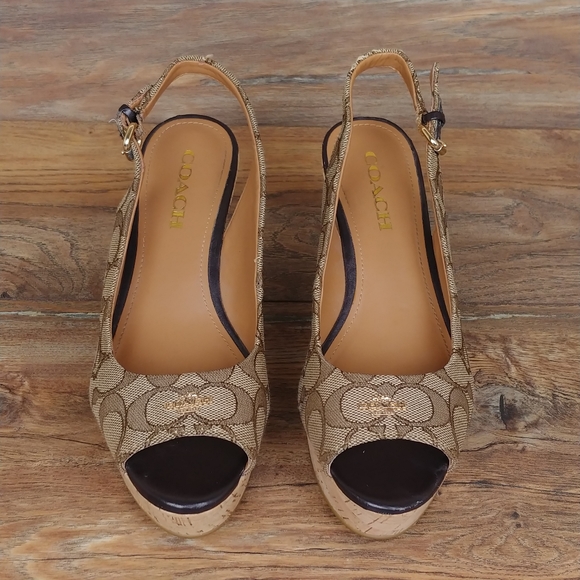 Coach Ferry Signature Platform Wedge Heels - Picture 8 of 14